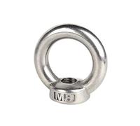 Piton à visser Écrous à œil de levage en acier inoxydable 304/anneau vis, anneau boulon, écrou d'accrochage, M4 M5 M6 M8 M10 M12(Eye Nut,M5 x2pcs)