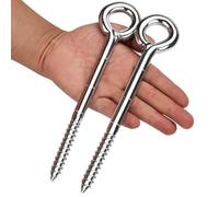 Piton à Visser piton a oeil inox Boulon à Oeil Galvanisé(2Pcs, M12x230mm) | Crochets à Anneau pour Échafaudage Vis à Anneau Lourd Fermé Offre une Excellente Résistance à la Corrosion et à la Rouille