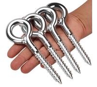Piton à Visser piton a oeil inox Boulon à Oeil Galvanisé(4Pcs, M12x120mm) | Crochets à Anneau pour Échafaudage Vis à Anneau Lourd Fermé Offre une Excellente Résistance à la Corrosion et à la Rouille