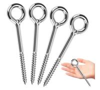 Piton à Visser Piton a Oeil Inox M10x120mm œillet à Vis Galvanisées 4pcs | Piton M10 Résistance à la Corrosion Faciles à Visser pour Accrocher ou Fixer des Éléments de Manière Sûre et Durable