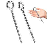 Piton à Visser Piton a Oeil Inox M10x160mm œillet à Vis Galvanisées 2pcs | Piton M10 Résistance à la Corrosion Faciles à Visser pour Accrocher ou Fixer des Éléments de Manière Sûre et Durable