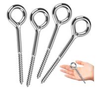 Piton à Visser Piton a Oeil Inox M8x90mm œillet à Vis Galvanisées 4pcs | Piton M8 Résistance à la Corrosion Faciles à Visser pour Accrocher ou Fixer des Éléments de Manière Sûre et Durable