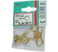 Piton - acier laitonné avec rosace - 4x30 mm - VYNEX - Quincaillerie - Lot de 3 pièces