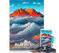 Piton des Neiges, La Réunion Puzzle 1000 pièces pour Adultes Stimulation de la mémoire Loisirs Doux Design Collection Artistique à Assembler (50x75cm)