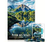 Piton des Neiges, La Réunion Puzzle de Paysage pour Adultes 1000 pièces Détente et Stimulation cérébrale Collection d'œuvres d'art aux Bords précis (50x75cm)