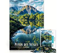 Piton des Neiges, Paysage de La Réunion Puzzle de 1000 pièces pour Adolescents Jeu de réflexion et de création Collective Découpe Nette et précise Objet de Collection (38x26cm)