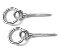 Piton inox BOIS A4 Ø8mm avec anneau articulé 8X80mm (Lot de 2) inox A4