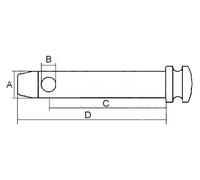 Piton pour barre de poussée cat.2 version galvanisée