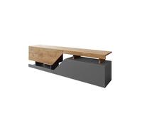 Pitt - meuble TV - 160 cm - style industriel - Bois / Gris