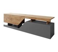 Pitt - meuble TV - 160 cm - style industriel - Bois / Gris