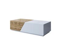 Pitt - table basse - 124 cm - style industriel - Bois / Blanc
