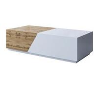 Pitt - table basse - 124 cm - style industriel - Bois / Blanc
