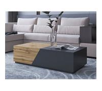 Pitt - table basse - 124 cm - style industriel - Bois / Gris