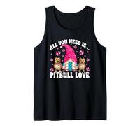 Pittie Mom GNOME Graphic All You Need is Pitbull Love Débardeur