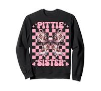 Pittie Sister Pitbull Chien Fille Rose Coquette Bow Sweatshirt