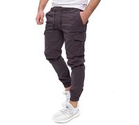PITTMAN Darius - Pantalon Cargo pour Hommes - Pantalon Cargo en Coton - Pantalon Slim Fit en Stretch pour Hommes, Gris (Nine Iron 193908), W30/L30