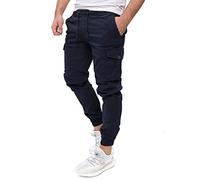 PITTMAN Darius - Pantalon Cargo Slim Fit pour Hommes - Pantalon Cargo en Stretch - Pantalon en Coton pour Hommes, Bleu (Sky Captain 193922), W36/L34