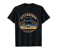 Pittsburgh Beach Club Pas d'océan Pas de problème Yinz PGH 412 Love T-Shirt