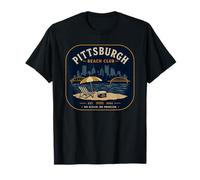 Pittsburgh Beach Club Pas d'océan Pas de problème Yinz PGH 412 Love T-Shirt