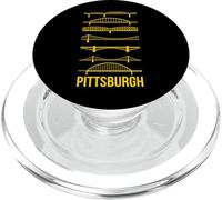 Pittsburgh Bridges Silhouettes Noires et Jaunes PopSockets PopGrip pour MagSafe