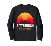 Pittsburgh Pennsylvania State USA Vintage Sunset City Manche Longue