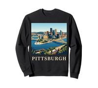 Pittsburgh Pennsylvanie Pennsylvanie Rétro Vintage Skyline River Bridge Sweatshirt