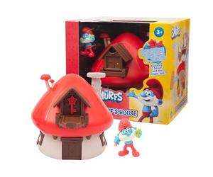 PITUFOS The Smurfs Puf40000 Maison de Jeu Magique avec Figurines Papa House, 5 cm, Accessoires intérieurs emblématiques et Surprise du Personnage, +3 Ans, célèbre (PUF40000)