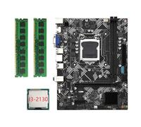 Pitxsgsia Carte Mère de Bureau B75M- + CPU I3-2130 + 2X DDR3 1600 MHz 8G RAM LGA 1155 USB 3.0 SATA 3.0 Accessoires de Remplacement de Carte Mère D'Ordinateur