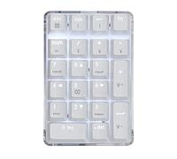 Pitxsgsia Clavier de jeu filaire marron avec boîtier en cristal rétroéclairé 21 touches Mini pavé numérique