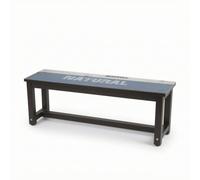 Pitycbo Banc de Chaussures Banc d'Entrée Banc de Repos Tabouret Long Fer Solide Siège Bois Ingénierie Usage Chaussage Repos, 100cm X 30cm X 45cm, Blanc Et Bleu