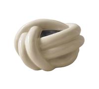 Pitycbo Boîte à Mouchoirs Céramique Organisateur Porte-mouchoirs Élégant avec Détail de Corde Nouée Adaptée à Bureau Maison Table de Chevet, Couleur Crème