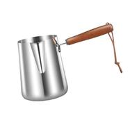 Pitycbo Cafetière Turque Chauffe-Lait en INOX Pot à Fondre Le Chocolat Verseuse à Café avec Manche en Bois et Bec Précis Approprié pour La Maison et Les Café, 250 ML 7.5 Cm X 7.5