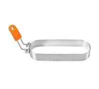 Pitycbo Cercle à Œufs Anneau à Frire Emporte-pièce pour Plaque de Cuisson Moule à Pancake En Inox avec Poignée En Silicone Convenable pour Les Petits-déjeune, 16 Cm X 7.5 Cm