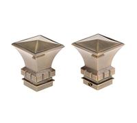 Pitycbo Lot de 2 Embouts de Tringle à Rideau de Fenêtre. Tige de 28 Mm, Bronze, Tour carrée