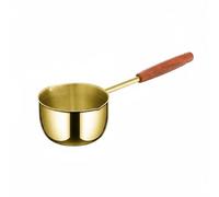 Pitycbo Louche à Huile de Cuisson Casserole Petite Marmite Acier Inox Manche Simplifié Pot Polyvalent pour Verser Chauffer Cuisson Adaptée pour Cuisine Maison Famille, Or, Titane Doré
