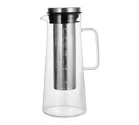 Pitycbo Machine à Café pour Infusion à Froid avec Bec Verseur, Infuseur à Thé En Acier Inoxydable étanche et Carafe En Verre pour Cafés et Cuisines, 1400 Ml 26 X 11 Cm