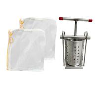 Pitycbo Manuelle, Presse à Jus de Fruits et Légumes, Récipient de Pressage En Acier Inoxydable avec Raclette à Eau pour Restaurants, Ménages, C, Filtre 1.2 L à 2 Compartiments