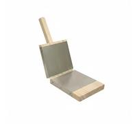 Pitycbo Moule en Acier Inoxydable Presse à Pâte Corps Solide Construction en Bois Pressage Régulier Fonction de Flattener Convient pour Familles Cuisine Maison, L, Bois+304 Ss