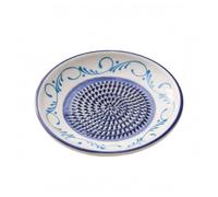 Pitycbo Moulin à Ail de Cuisine Râpe Plaque Céramique Concave Décorative Surface Striée Manuel pour Purée d'Ail Gingembre Élégant Adapté à la Préparation, Bleu, Bleu Et Blanc Avec Motif Floral