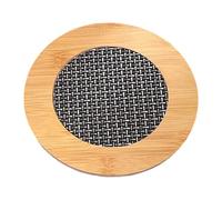 Pitycbo Napperon en bois pour table avec protection thermique, accessoire de fête, Rond