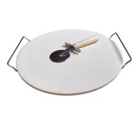 Pitycbo Pierre à Pizza Cordiérite Plaque de Cuisson Grille Pierre de Four Séchage de la Pâte pour Croûte Croustillante sans Entretien Simple Adaptée à Pizza, 30001, 33CM 3 Pièces