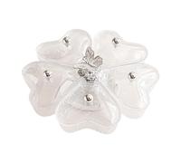 Pitycbo Plat de Service Divisé Plateau à Collation à 5 Compartiments Bol de Service à Collation Plateau Rotatif pour Chocolats Desserts Gâteaux, Clair