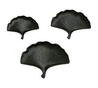 Pitycbo Plateau à Fruits en Feuille de Ginkgo (3 Pièces) - Décoration Unique pour Thanksgiving - Plat à Grignoter Décoratif pour Gâteaux, Bonbons, Fruits, des, Noir