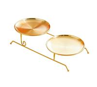 Pitycbo Plateau à Fruits/plateau Tournant/présentoir à Desserts/présentoir de Service 2 Pièces En Acier Inoxydable Robuste Au Design élégant pour Mariages, Fê, 17cm