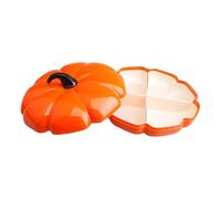 Pitycbo Plateau à Servir Citrouille Halloween Plateau Polyvalent avec Couvercle Compartiments Indépendants Bols Amovibles Présentoir de Table pour Fruits Sec, 4 Grilles