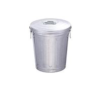 Pitycbo Poubelle D'Extérieur Bac à Ordures Multifonction Seau de Rangement En Fer Bac à Compost avec Couvercle et Deux Poignées Approprié pour Les Cours Les, 17l