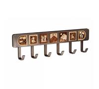 Pitycbo Rack à Crochs Mural En Acier Inoxydable Multifonctionnel Patère Cuisine Perçage peu Encombrant Organiteur Mural Cuisine ntrée, Gunmetal, 6 Crochets