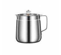 Pitycbo Récipient à Huile en Acier Inoxydable Poignée Renforcée Filtre Intégré pour Purification Verseur Anti-goutte et Grande Capacité Adapté à la Cuisine, 2L, With Frying Basket