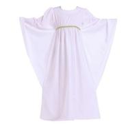 Pitycbo Robe de Costume Enfant Robe Déguisement Tenue Polyester Extensible Silhouette Théâtrale à Manches Cape Drapé Élégant et Confortable Jupe Ample Qui, Blanc, L