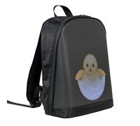 Pitycbo Sac à Dos LED Personnalisable Sac à Dos Cartable Sac d'Ordinateur Affichage Via Application Matériaux Étanches en Polyester et TPU Bretelles, Noir
